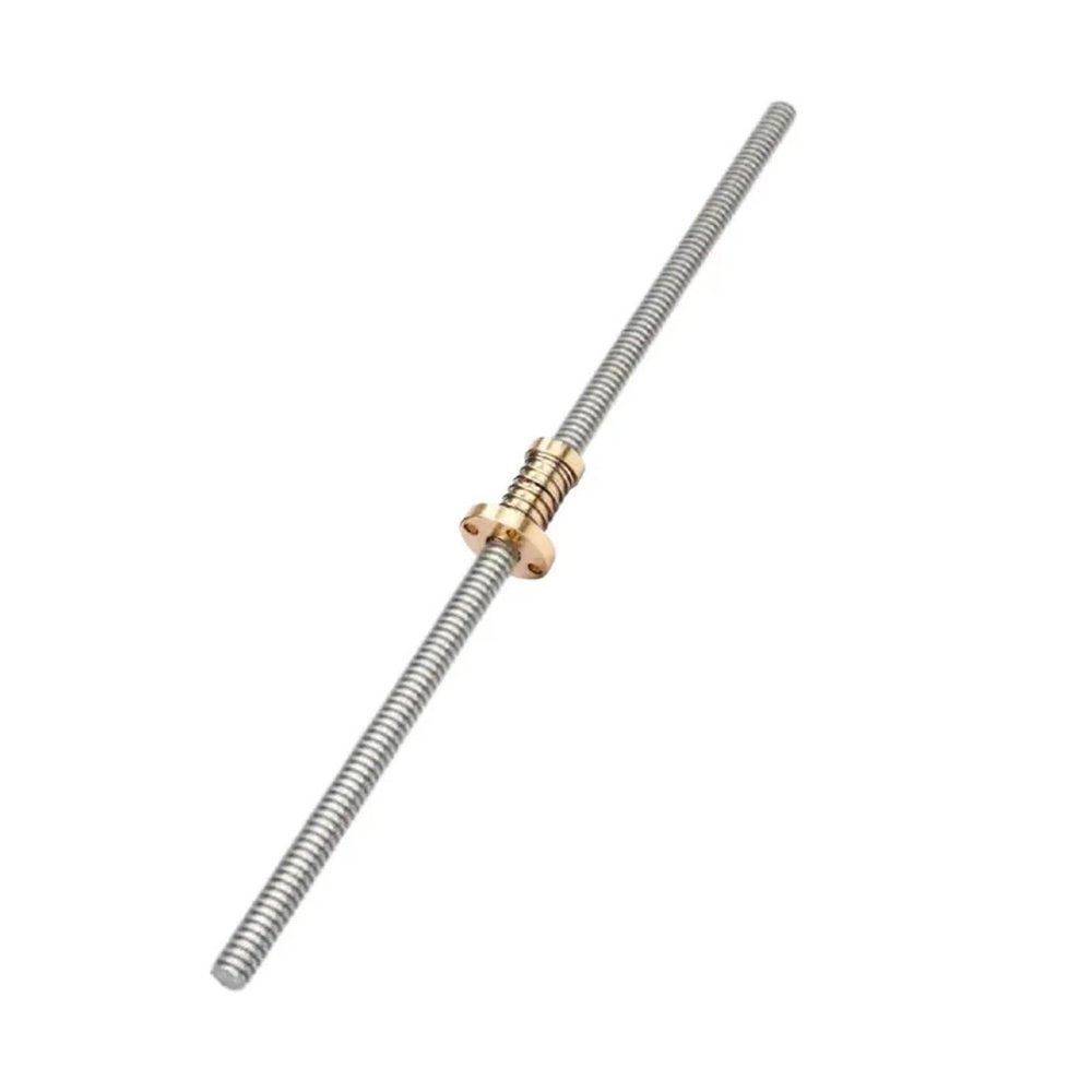 1 pc. T8 Lead Screw with Spring-Loaded Anti-Backlash Nut, 2 mm Lead, 200 mm