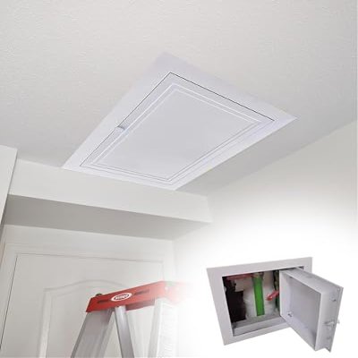 White Push-Open Magnetic Ceiling Access Panel, 300–600 mm