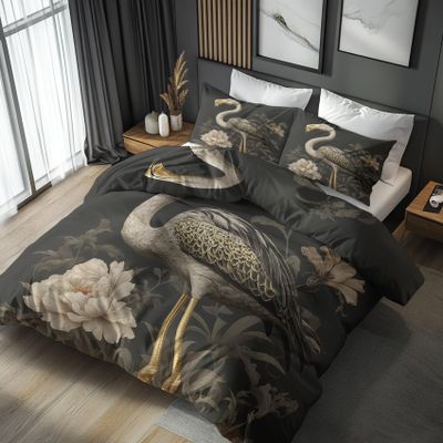zcwl Vintage Flamingo Duvet Cover Set, 200 x 200 cm, 3-Piece