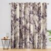 Vintage Blackout Curtains, Purple Leaf Design, 137 x 117 cm, Set of 2 view 1