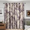 Vintage Blackout Curtains, Purple Leaf Design, 137 x 117 cm, Set of 2 view 2