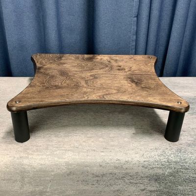 Multifunctional Solid Wood Printer Stand, Dark Walnut, for TV Amplifiers and Media Accessories, Adjustable Storage Cabinet (60 x 22.9 cm)