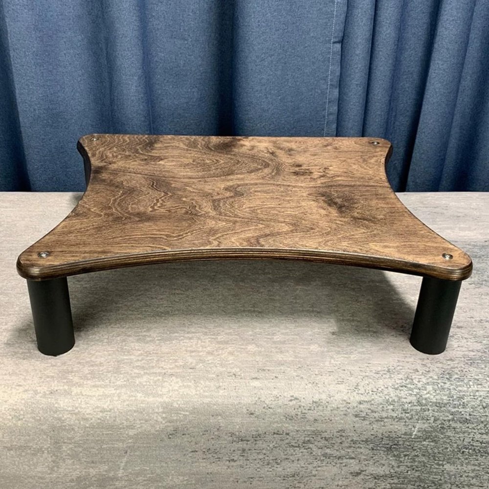 Multifunctional Solid Wood Printer Stand, Dark Walnut, for TV Amplifiers and Media Accessories, Adjustable Storage Cabinet (60 x 22.9 cm)