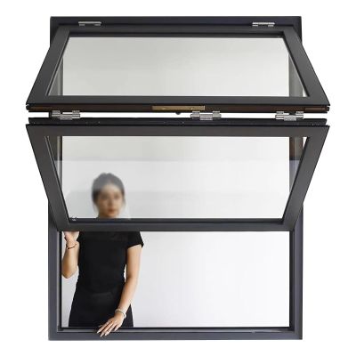 HOLGVE Aluminum Service Window, Manual Sliding Ventilation Window, Flush-Mount Vertical Serving Window with 5 mm Glass (40 x 22 in / 102 x 56 cm)