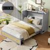 Dolaman Murphy Bed 55 x 79 in., Cabinet with Integrated Folding Bed, USB and Outlet (Gray) view 3
