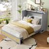 Dolaman Murphy Bed 55 x 79 in., Cabinet with Integrated Folding Bed, USB and Outlet (Gray) view 4