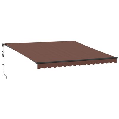 Retractable LED Sun Canopy, Brown, 400 x 300 cm