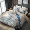 zcwl Bluebird Reversible Duvet Cover Set, 135 x 200 cm, 2-Piece Floral Bird Bedding with 80 x 80 cm Pillowcase view 1