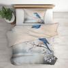zcwl Bluebird Reversible Duvet Cover Set, 135 x 200 cm, 2-Piece Floral Bird Bedding with 80 x 80 cm Pillowcase view 3