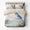 zcwl Bluebird Reversible Duvet Cover Set, 135 x 200 cm, 2-Piece Floral Bird Bedding with 80 x 80 cm Pillowcase view 4