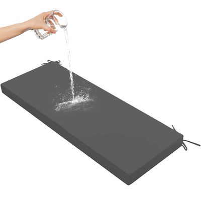 Waterproof Outdoor Bench Cushion, Dark Gray, 100 x 40 x 3 cm
