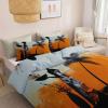 Abstract Art Reversible Bedding Set, 135 x 200 cm, Soft Hypoallergenic 2-Piece Set with African Palm, Woman and Vase Motifs view 1