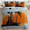 Abstract Art Reversible Bedding Set, 135 x 200 cm, Soft Hypoallergenic 2-Piece Set with African Palm, Woman and Vase Motifs view 2