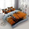 Abstract Art Reversible Bedding Set, 135 x 200 cm, Soft Hypoallergenic 2-Piece Set with African Palm, Woman and Vase Motifs view 3