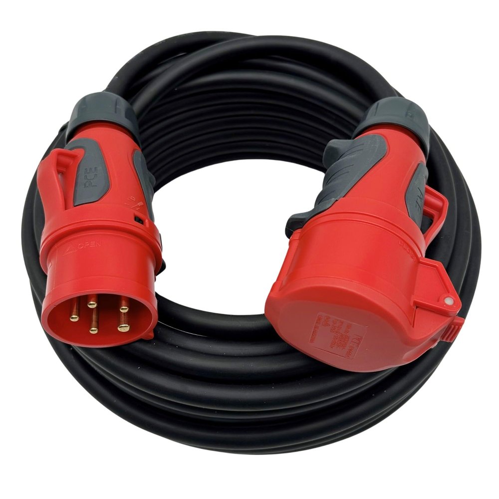 CEE 16 A Heavy-Duty Extension Cable H07RN-F 5 x 2.5 mm², 25 m, IP44