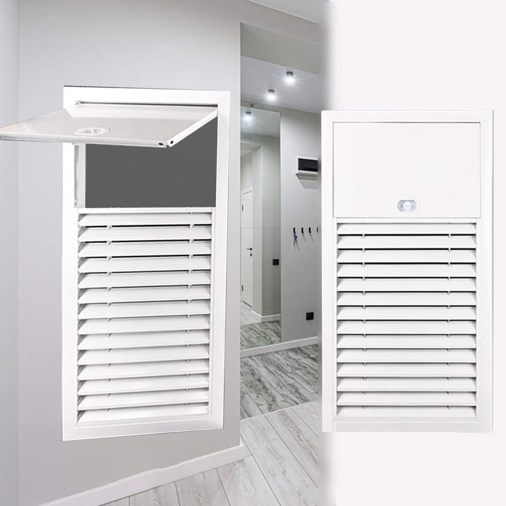 Minglez Louvered Access Panel for Drywall, Ventilated White Inspection Hatch with Handle, 60 x 90, 60 x 60, 60 x 75, 50 x 50 cm (28 x 20 in/70 x 50 cm)