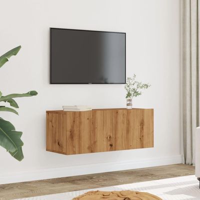 ROMHZKS 2-Piece TV Wall Cabinets, Artisan Oak, 80 x 30 x 30 cm