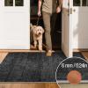 TEHWDAIYOU Runner Rug for Hallway, 90 x 220 cm, Washable, Non-Slip, Black view 3