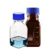 Reagent Bottle with Blue Cap, Wide Mouth, Graduated Glass, 100 mL view 1