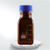 Reagent Bottle with Blue Cap, Wide Mouth, Graduated Glass, 100 mL view 3