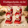 MIJOMA Set of 4 Santa Claus Money Gift Holders, Hand-Painted Mini Savings Banks, 6.5 cm view 2