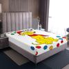 Homewish Christmas Fitted Sheet 55 x 79 in, Cartoon Christmas Dog, Microfiber, Yellow Blue Red view 1