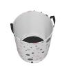 Round Foldable Laundry Basket with Polka-Dot Pattern, Handles, Pink/Gray/White view 3