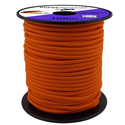 Bungee Cord, Rubber Cord, Tarp Cord, Luggage Net Cord, PP Rope, 8 mm, 10–100 m (Orange, 10 mm – 10 m per linear meter, without spool)