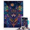 1000-Piece Puzzle for Adults, Colorful Wolf, Cardboard, Ages 14+, Family Game and Gift Idea, 26 x 38 cm / 10.2 x 14.9 in view 1