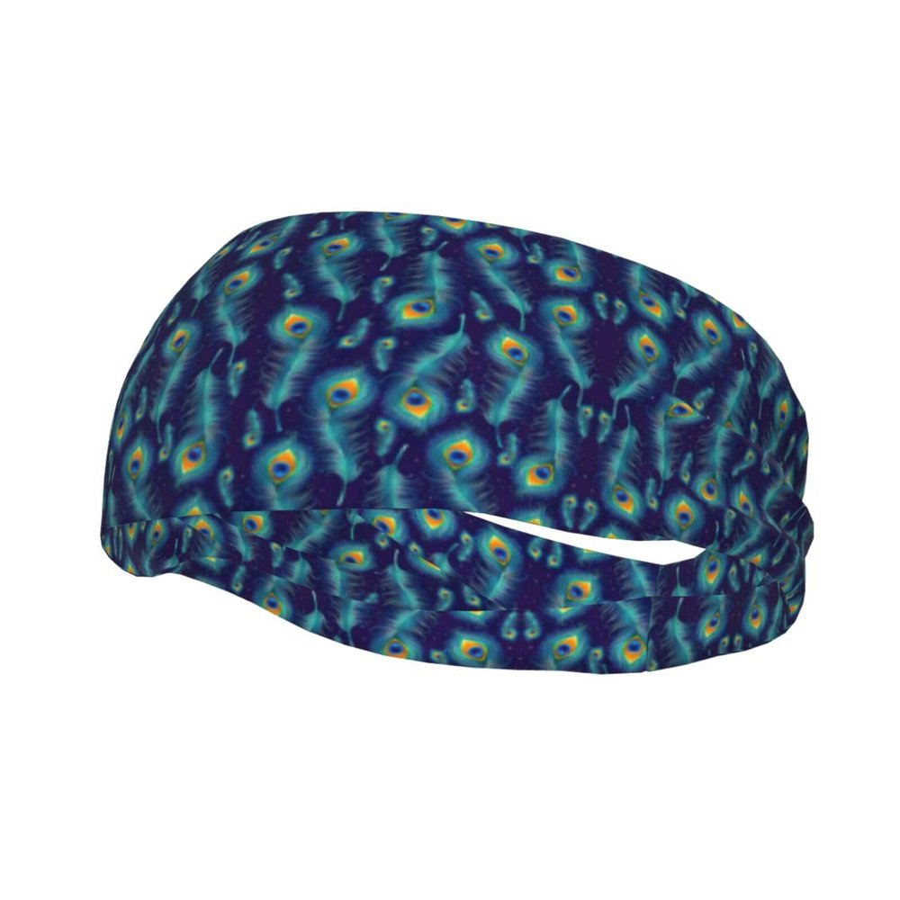 Peacock Feather Sports Headband for Women and Men