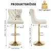Orirsnug Velvet Bar Stools Set of 4, Height Adjustable, Gold and White view 2