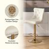 Orirsnug Velvet Bar Stools Set of 4, Height Adjustable, Gold and White view 3