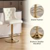Orirsnug Velvet Bar Stools Set of 4, Height Adjustable, Gold and White view 4