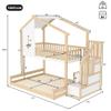 House Bunk Bed with Storage Stairs, 90/140 x 200 cm, Pine, Natural/White view 2