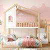 House Bunk Bed with Storage Stairs, 90/140 x 200 cm, Pine, Natural/White view 4