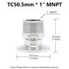 TC 50.5 mm x 1" MNPT Hex Male Adapter, 304 Stainless Steel view 2