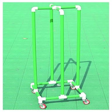 Generic PVC Hoop and Jump Rope Holder Stand, Freestanding Storage Cart (Green, 40 cm)
