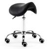 Ergonomic Hydraulic Saddle Stool with Casters, Black view 1