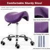 Ergonomic Hydraulic Saddle Stool with Casters, Black view 2
