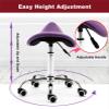 Ergonomic Hydraulic Saddle Stool with Casters, Black view 3