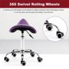 Ergonomic Hydraulic Saddle Stool with Casters, Black view 4
