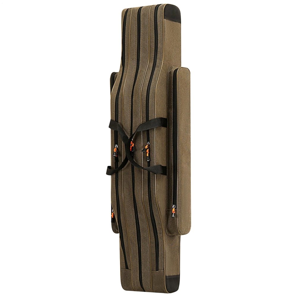 EUBEISAQI Fishing Rod Case, Waterproof Canvas Carry Bag, 130 cm, Unisex