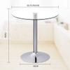 Modern Round Glass Dining Table, 80 cm, Bistro Table for 2–4 People, Chrome Base, Clear Tabletop view 2