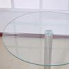 Modern Round Glass Dining Table, 80 cm, Bistro Table for 2–4 People, Chrome Base, Clear Tabletop view 4