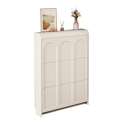 Vertical Shoe Cabinet, Space-Saving Shoe Storage for Entryways, Corner Storage Solution for Small Spaces, Ideal for Living Rooms and Bedrooms (112 x 70 x 24 cm)