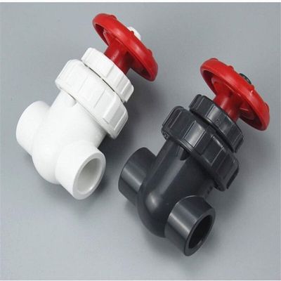 1-Piece UPVC Gate Valve, White, 20 mm Inner Diameter (DN15)