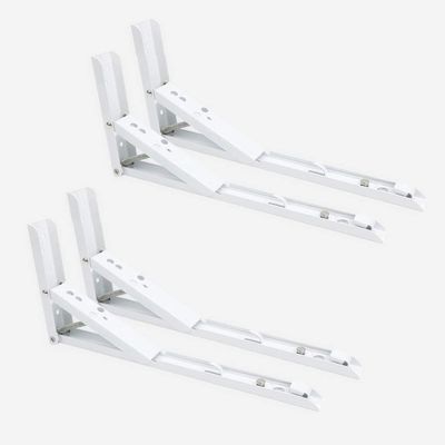 2/4-Piece White Folding Metal Shelf Brackets, 295 × 133 mm