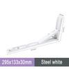 2/4-Piece White Folding Metal Shelf Brackets, 295 × 133 mm view 2