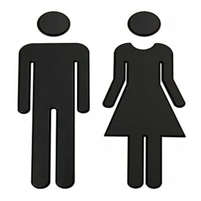 YUNFANOZ Self-Adhesive Toilet Sign, Black