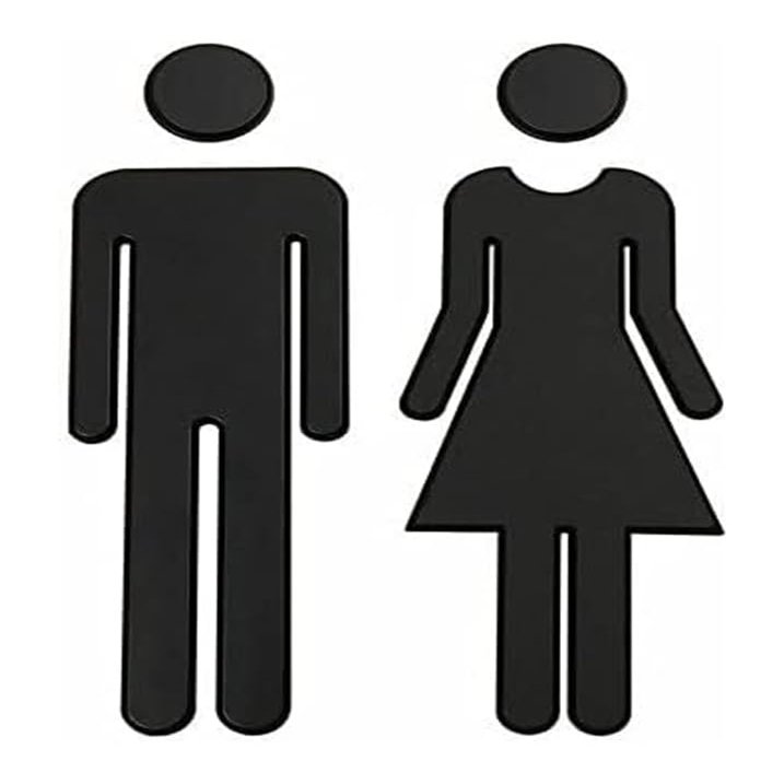 YUNFANOZ Self-Adhesive Toilet Sign, Black